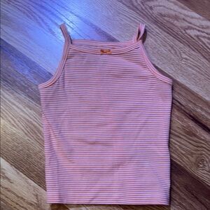 Striped Pink and Orange Tank Top